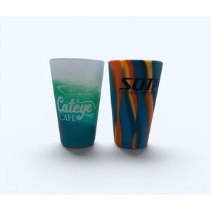 SILIPINT TUMBLER LOT OF 2 MULTICOLORED 16oz UNBREAKABLE